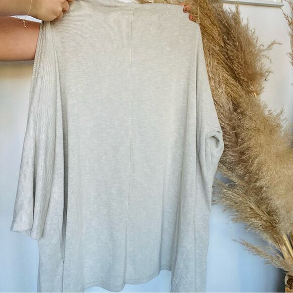 DONNI. ANTHROPOLOGIE Silvery Grey Oversized Long Open Cardi Cardigan Sweater M - Picture 4 of 8